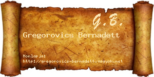 Gregorovics Bernadett névjegykártya